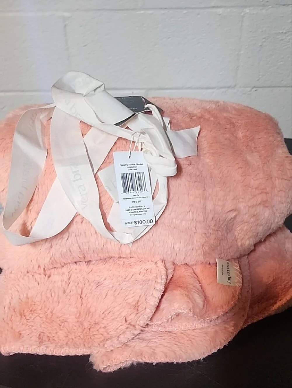 Vera Bradley Plush Blush Pink Throw Blanket